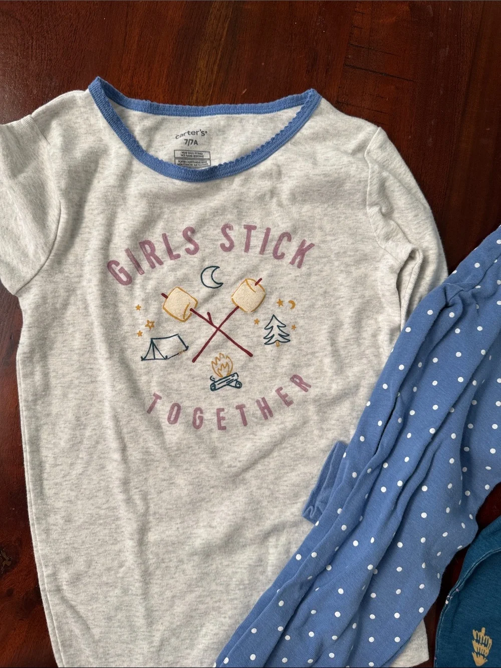 Carter's Teal and Light Gray Girls' Two-Piece Pajama Sets - Camp & Stars